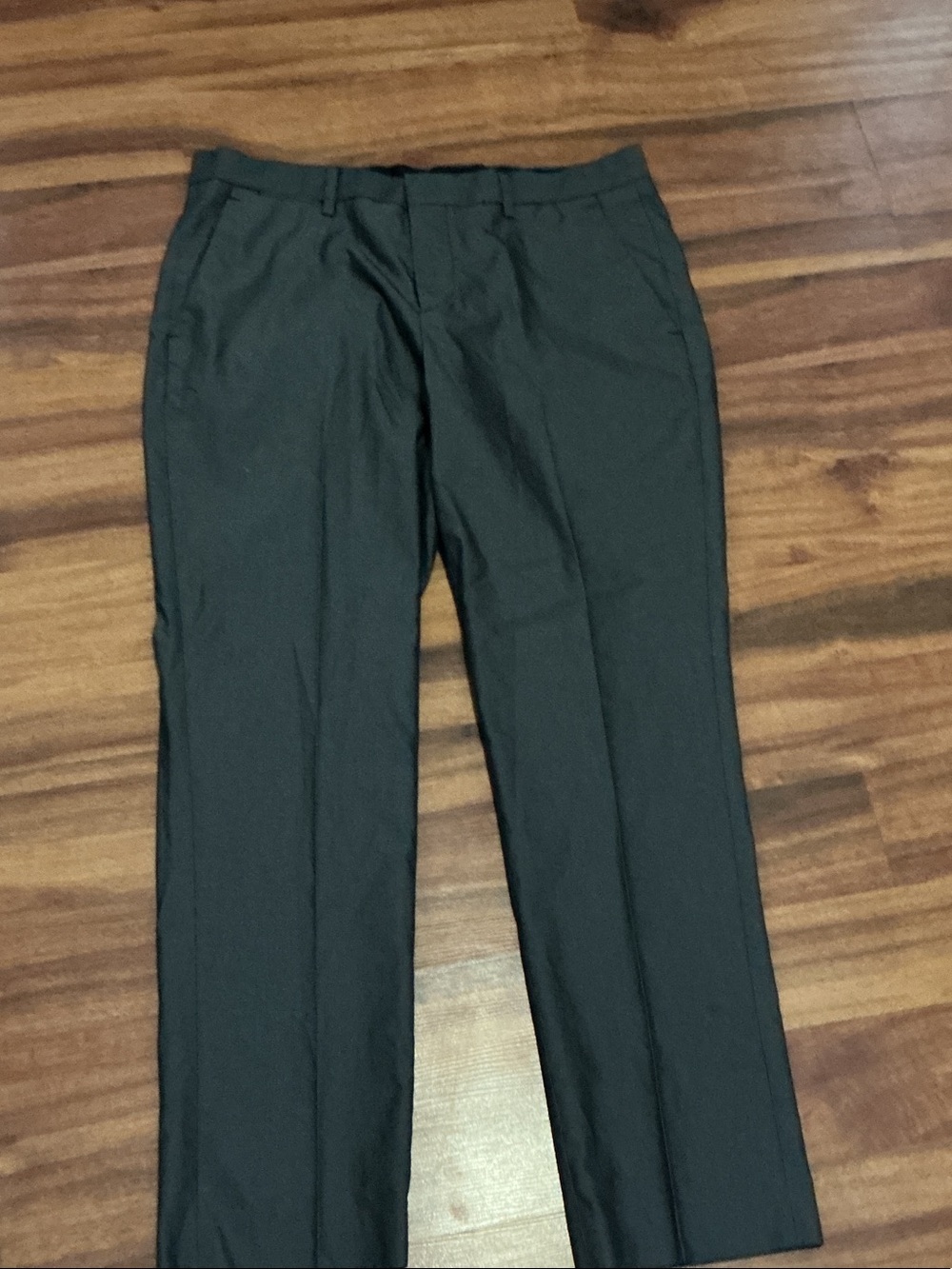 Men's Dark Green Dress Pants - Classic Straight Fit 32 x 30 fashion express